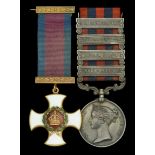 A rare 'Ruby Mines Expedition 1886' Gold D.S.O. pair awarded to Lieutenant-Colonel A. L. Bar...