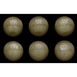 Monaghan Militia Buttons. A set of six Monaghan Militia buttons, by W. Jones, bronze, c.179...