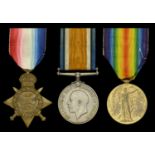 Three: Private A. Green, Bedfordshire Regiment 1914 Star (6494 Pte. A. Green. 2/Bedf: R.)...