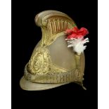 A French Fire Officer's Helmet Pompiers De Flesselles (Somme Area). A good example c.1900,...