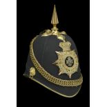 A Royal Sussex Regiment Officer's Blue Cloth Helmet. A good example c.1881-1901, the scull...