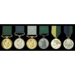 Shooting Medals (6): Silver, gilded, one with reverse 'In Defence', unnamed as issued; Shoot...
