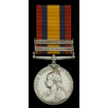 Queen's South Africa 1899-1902, 2 clasps, Elandslaagte, Defence of Ladysmith (13400 Gnr: W....