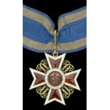 Romania, Kingdom, Order of the Crown, 1st type, Civil Division, Commander's neck badge, 62mm...