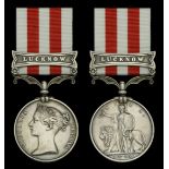 The Indian Mutiny medal awarded to Assistant Surgeon L. F. Dickson, 2nd Sikh Police Corps, w...