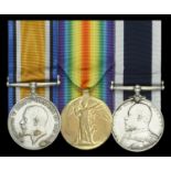 Three: Petty Officer H. Rice, Royal Navy British War and Victory Medals (150839 H. Rice....