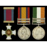 A Boer War D.S.O. group of three awarded to Captain J. Q. Dickson, Field Intelligence Depart...