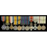 The mounted group of eleven miniature dress medals worn by Lieutenant-Colonel Frederick Cunl...