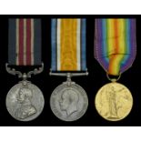 A Great War M.M. group of three awarded to Acting Bombardier Frank Bailey, 2/1 North Midland...