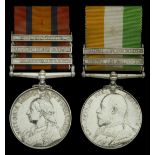 Pair: Driver E. Dolton, Royal Field Artillery Queen's South Africa 1899-1902, 3 clasps, C...