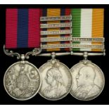 An interesting Boer War D.C.M. group of three awarded to Corporal J. N. Waugh, Royal Garriso...