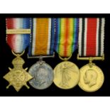 The mounted group of four miniature dress medals attributed to Major B. L. Fletcher, Scots G...