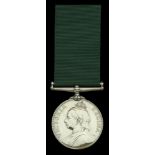 Volunteer Force Long Service Medal, V.R. (798. Cy. S: Maj: J. Harries. 2/Hamp: V:A:) engrave...