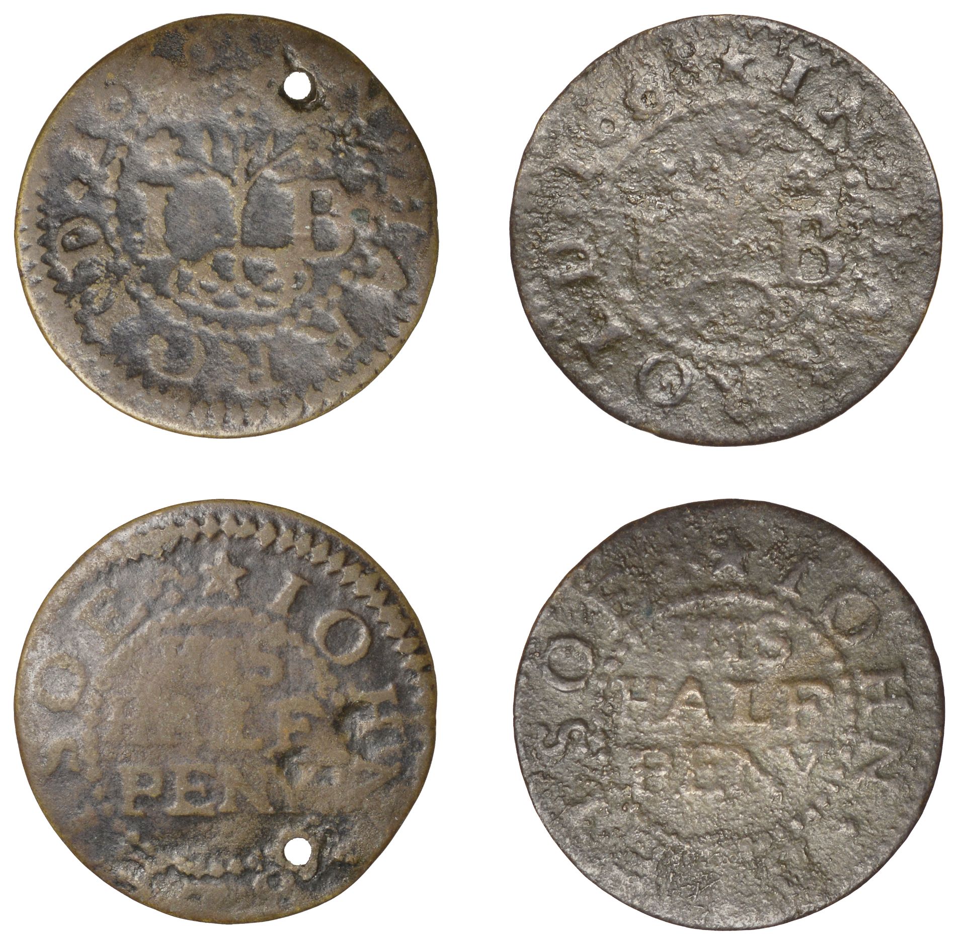 Harrold, John Bletsoe, Halfpence, 1668 (2), 1.25g/6h, 0.89g/3h (both GO 50; N 32; BW. 50) [2...