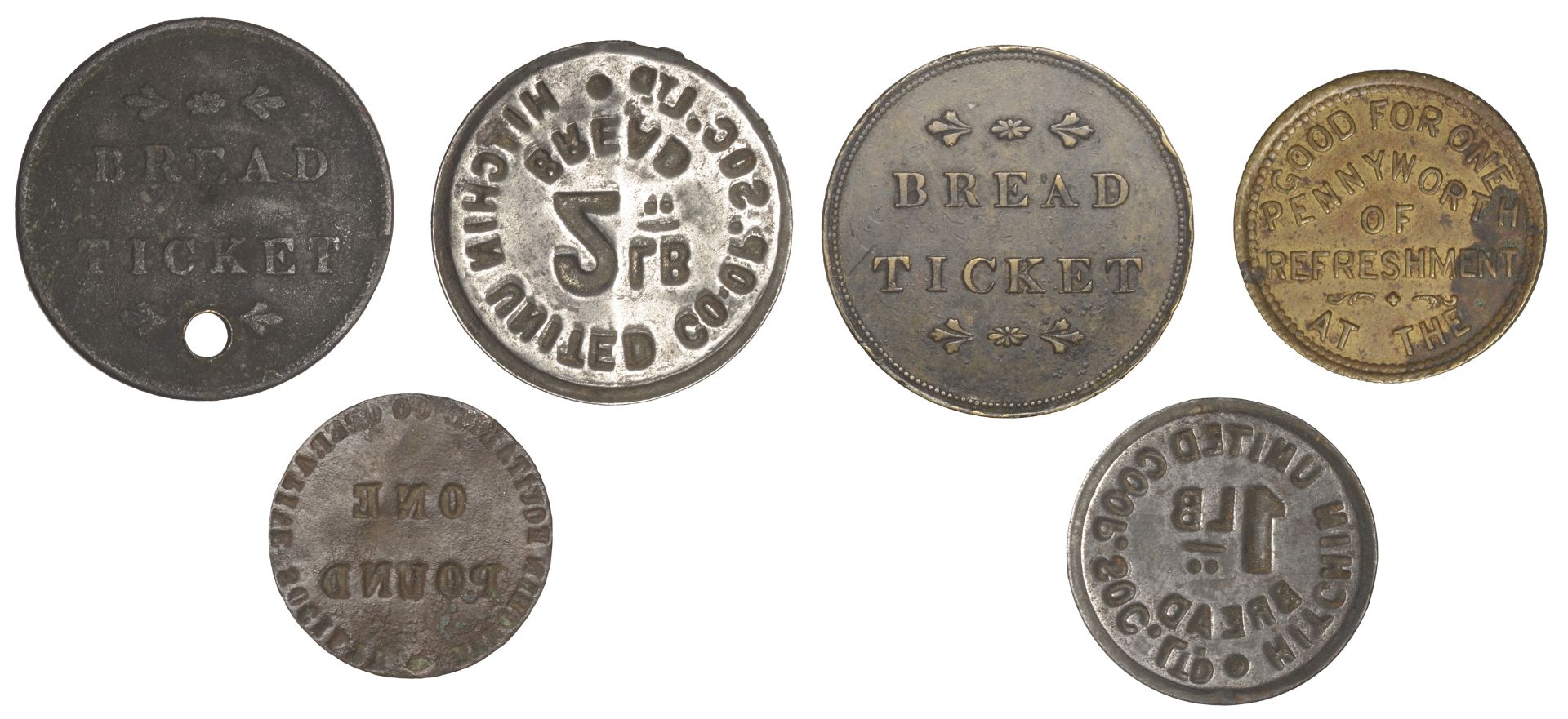 Miscellaneous Tokens and Checks, HERTFORDSHIRE, Hitchin, Hitchin Cocoa & Coffee House, brass... - Image 2 of 2