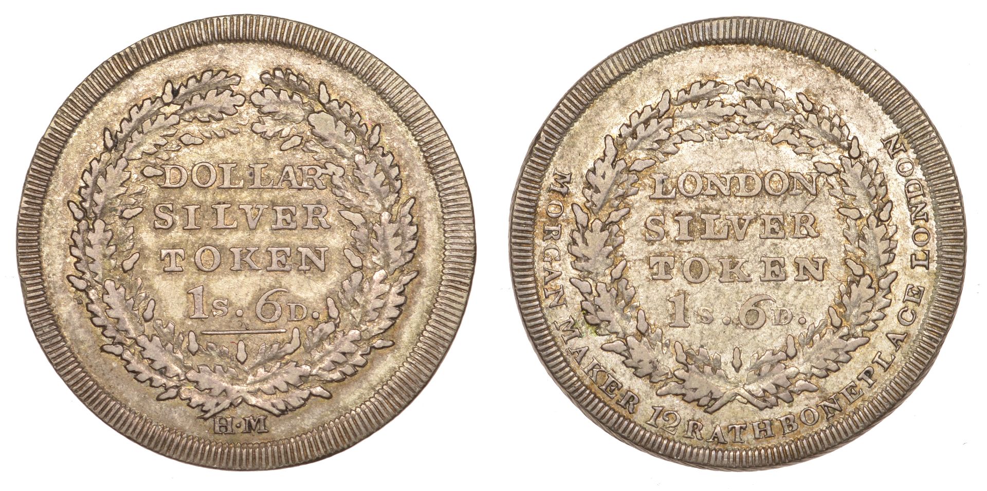 19th Century Tokens, LONDON, Marylebone, 'Henry Morgan', Eighteen Pence, london silver token...