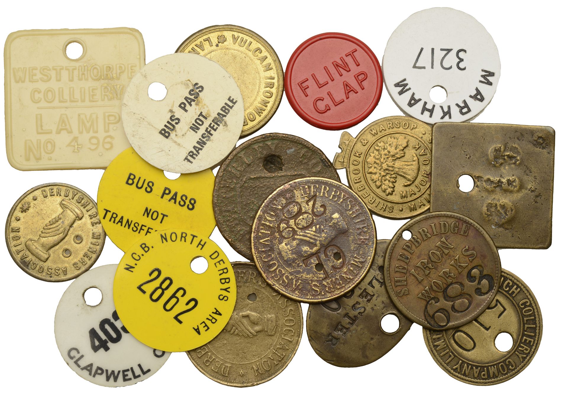 Miscellaneous Tokens and Checks, DERBYSHIRE, Chesterfield, Flint Glap, red plastic, 25mm (Sm...