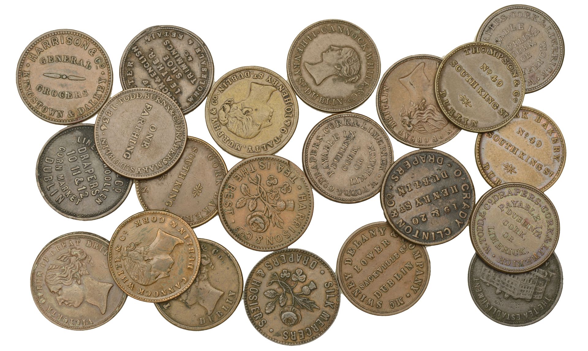 Miscellaneous Tokens and Checks, Co DUBLIN, Dublin, J.R. Andrews & Co (W 5940), Cannock, Whi...