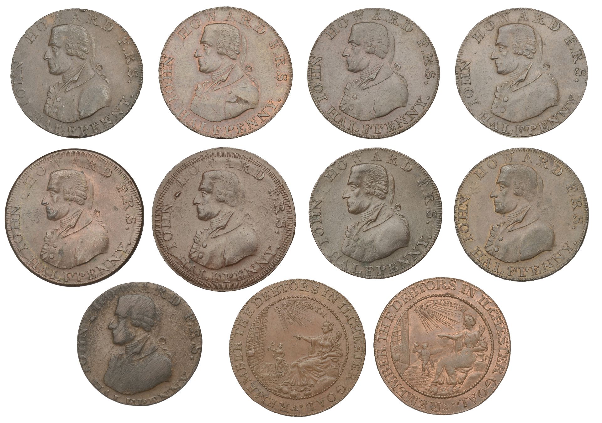 18th Century Tokens, SOMERSET, Bath, William Gye, Halfpence, 1794 (2), 9.61g/6h (DH 33), 9.5...