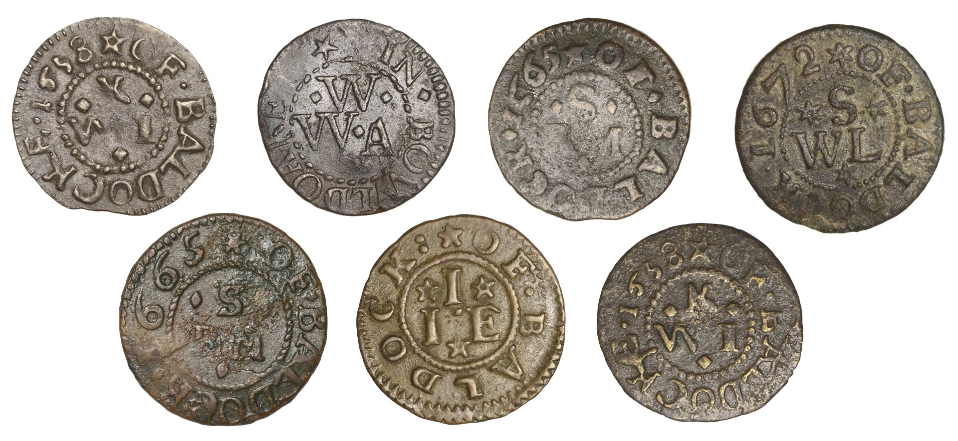 Baldock, John Izard, Farthing, 0.60g/6h (N 2101; BW. 9); William Kennet, Farthings, 1658 (2)... - Image 2 of 2