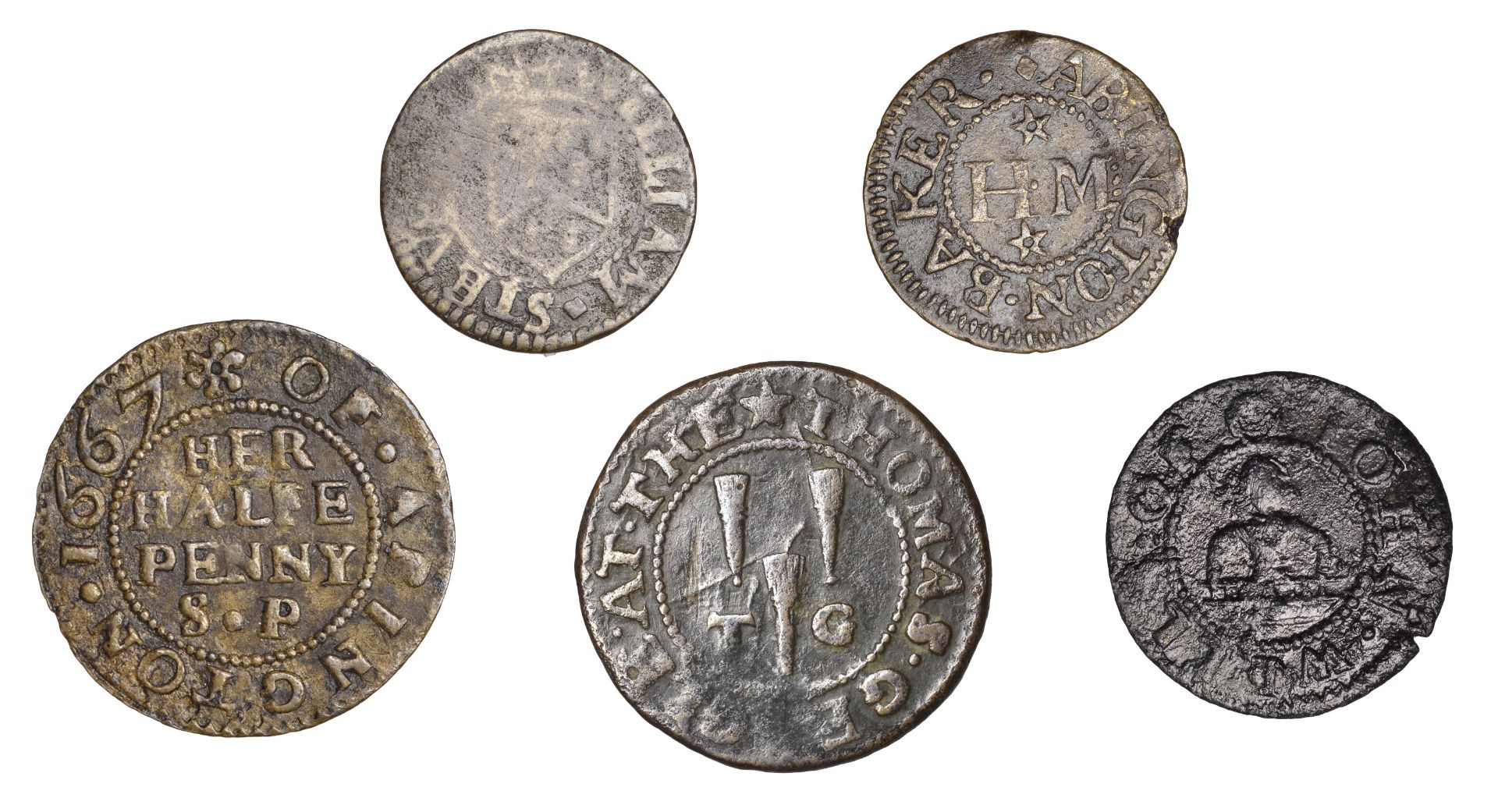 17th Century Tokens, BERKSHIRE, Abingdon, Thomas Geagle, Halfpenny, 1.75g/9h (N 69; BW. 4);... - Image 2 of 2