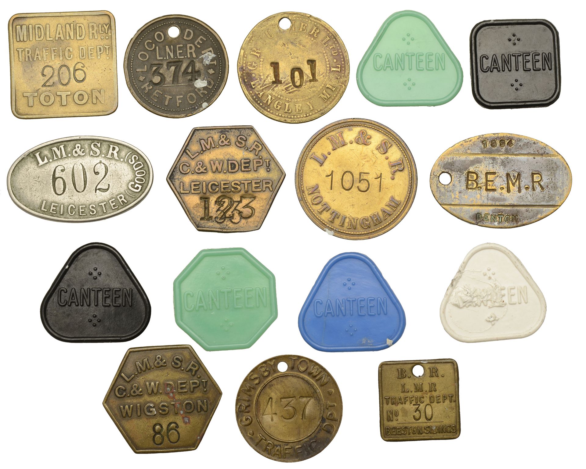 Miscellaneous Tokens and Checks, DERBYSHIRE, Derby, L[ondon] M[idland &] S[cottish Railway],...