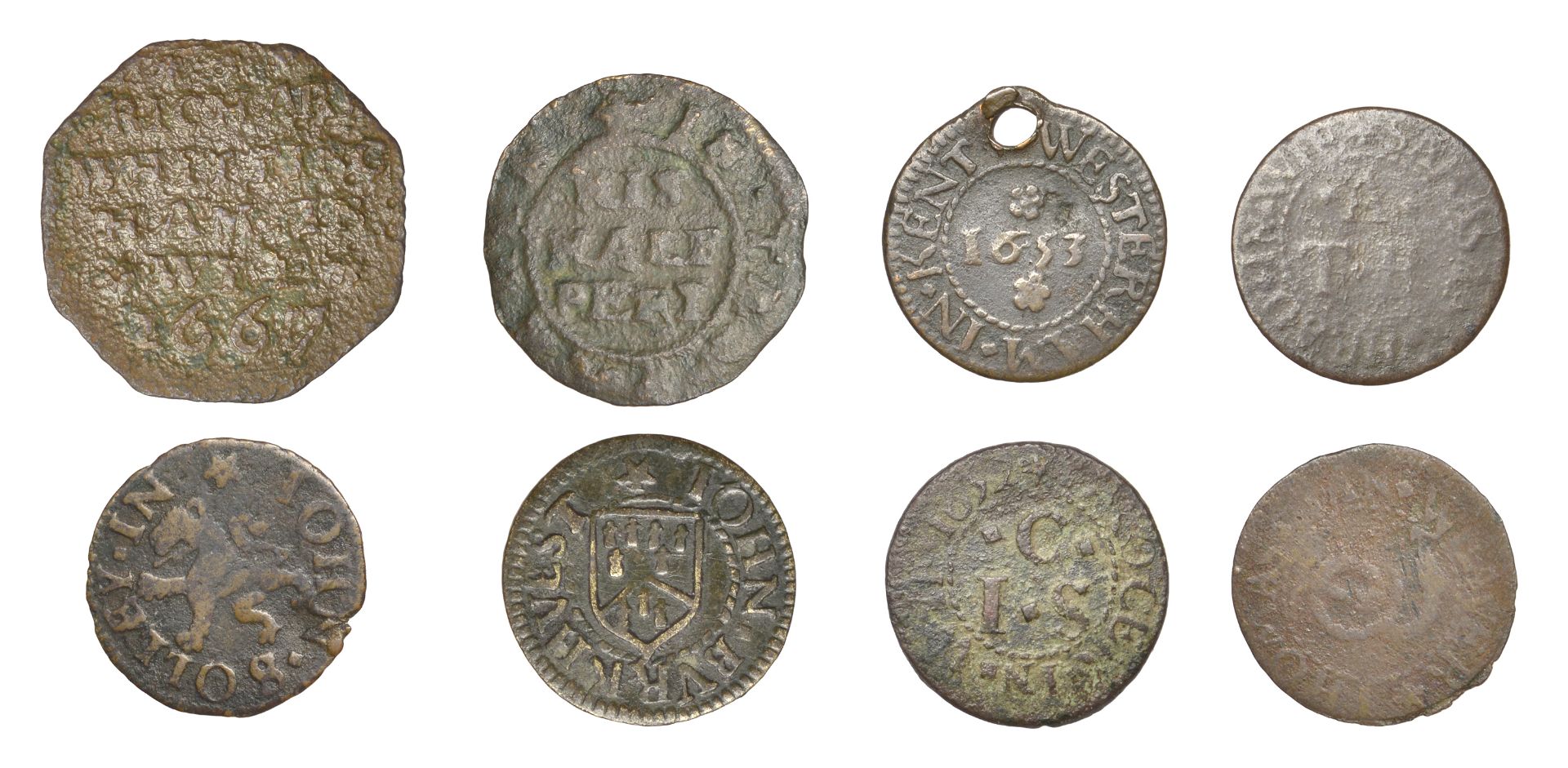 KENT, Sutton Valence, John Burkhuest, Farthing, 1657, 1.52g/6h (N 2757/2; BW. 546); Tenterde... - Image 2 of 2