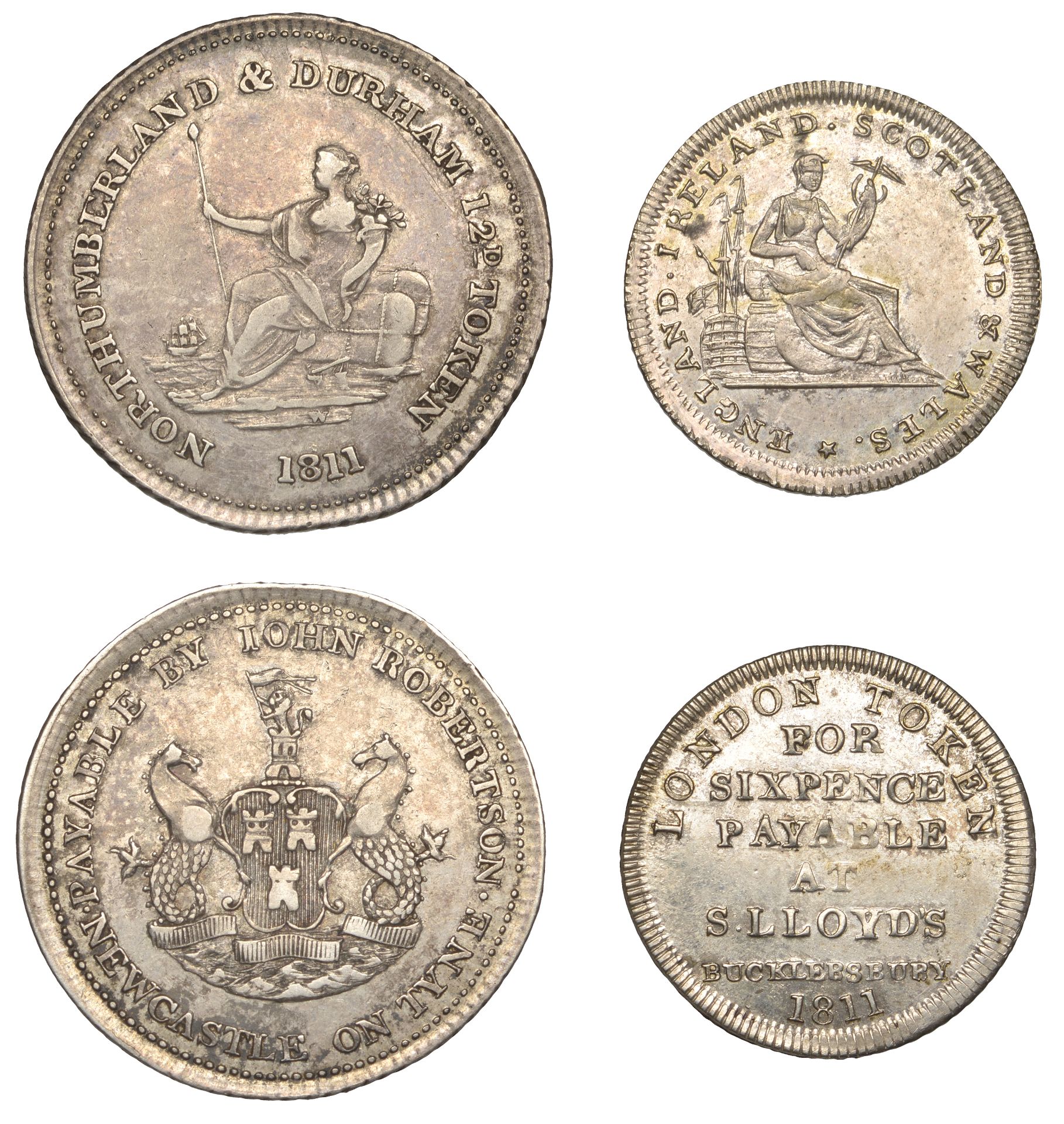 19th Century Tokens, LONDON, Bucklersbury, Samuel Lloyd, Sixpence, 1811, 1.99g/12h (D 36); N...