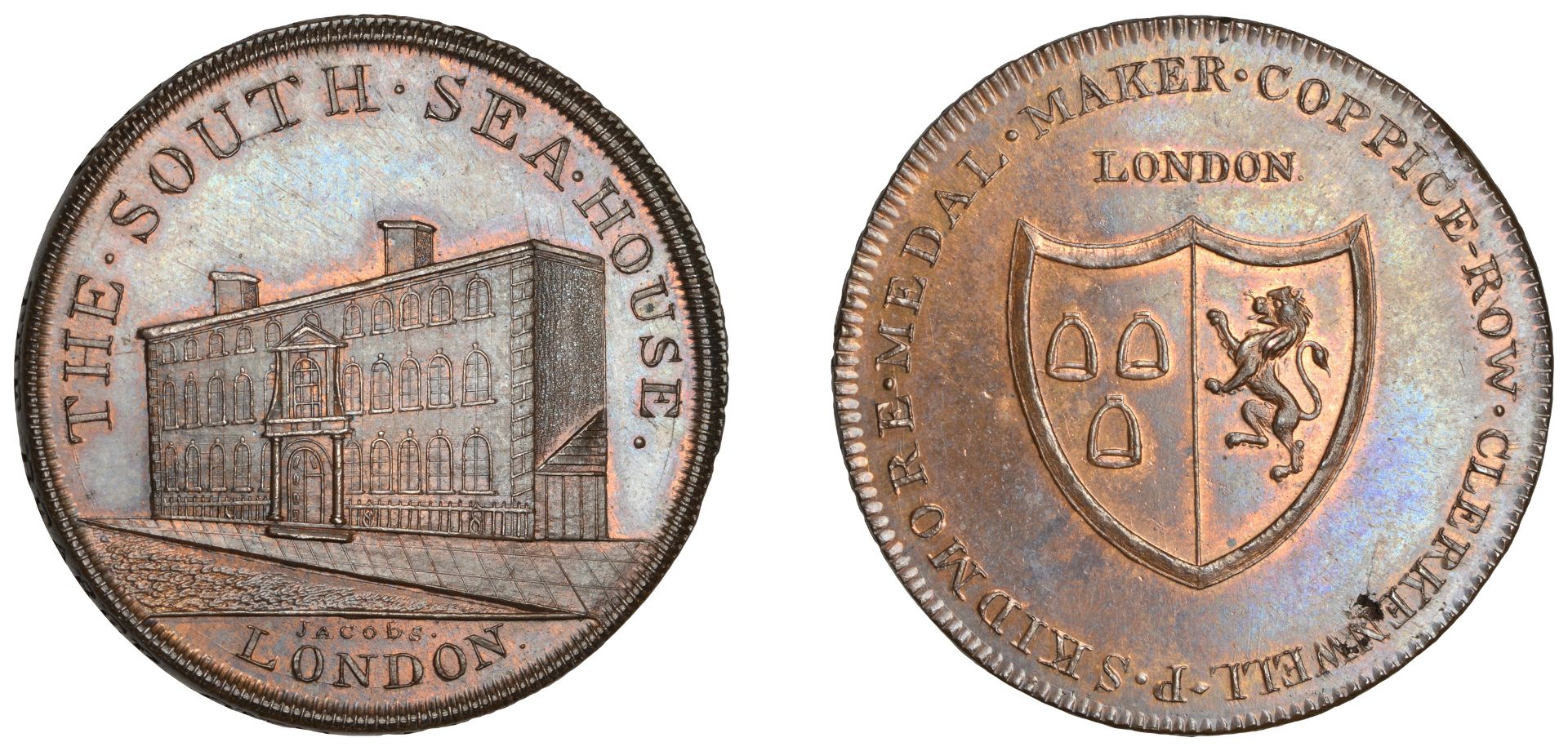 18th Century Tokens, LONDON, Threadneedle Street, Skidmore's Clerkenwell series, Penny, Sout...