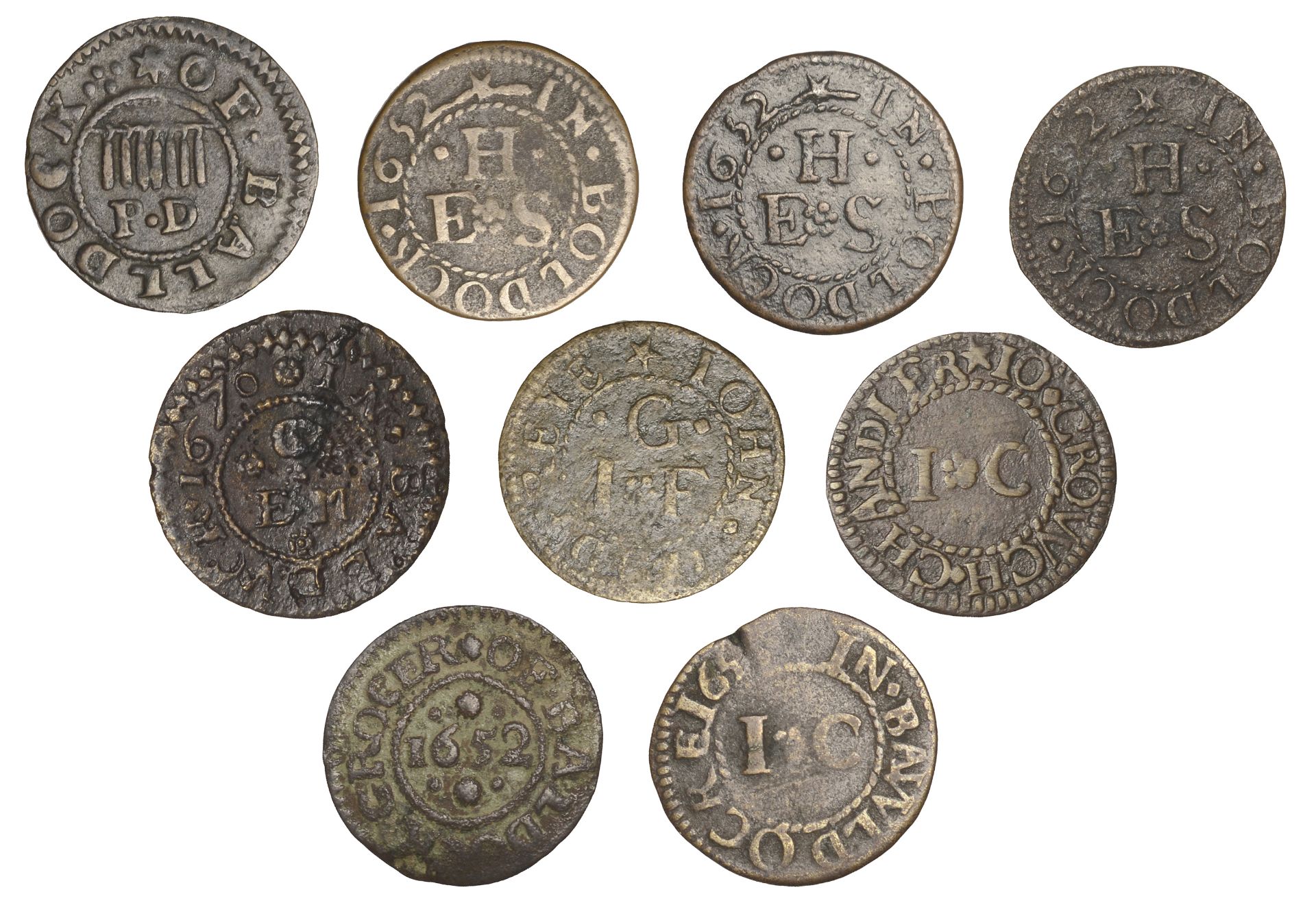 Baldock, Edward Crafftes, Farthing, 1670, 0.90g/3h (N 2094; BW. 4); Jo. Crowch, Farthings, 1... - Bild 2 aus 2