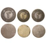 Miscellaneous Tokens and Checks, Co DUBLIN, Dublin, Dublin Gasworks Canteen, uniface Pennies...