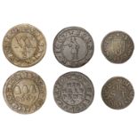 Bishop's Stortford, Simon Rutland, Farthing, 1.00g/6h (N 2144; BW. 55); John Smith, Halfpenn...