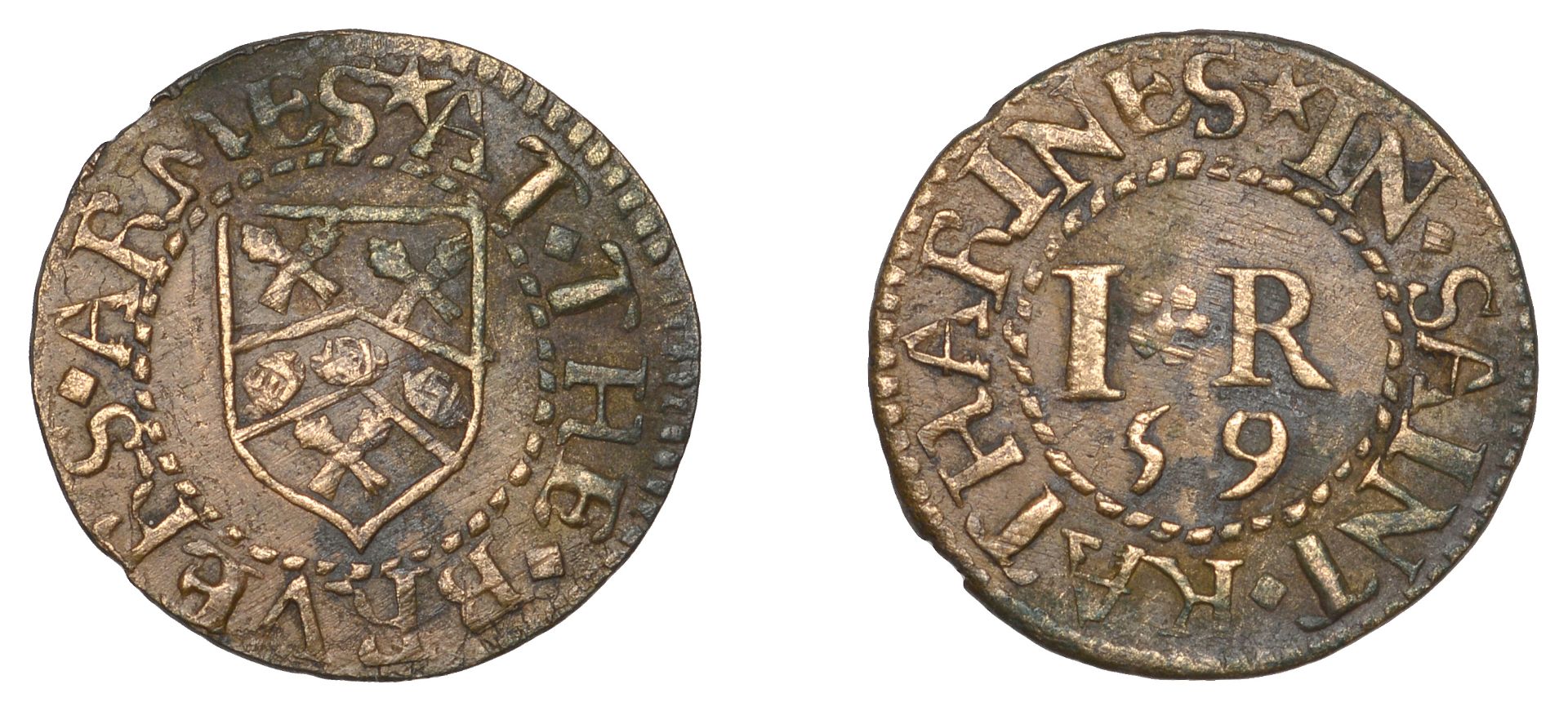 17th Century Tokens, LONDON (Metropolitan Middlesex), St Katharine's, I.R. at the brvers arm...