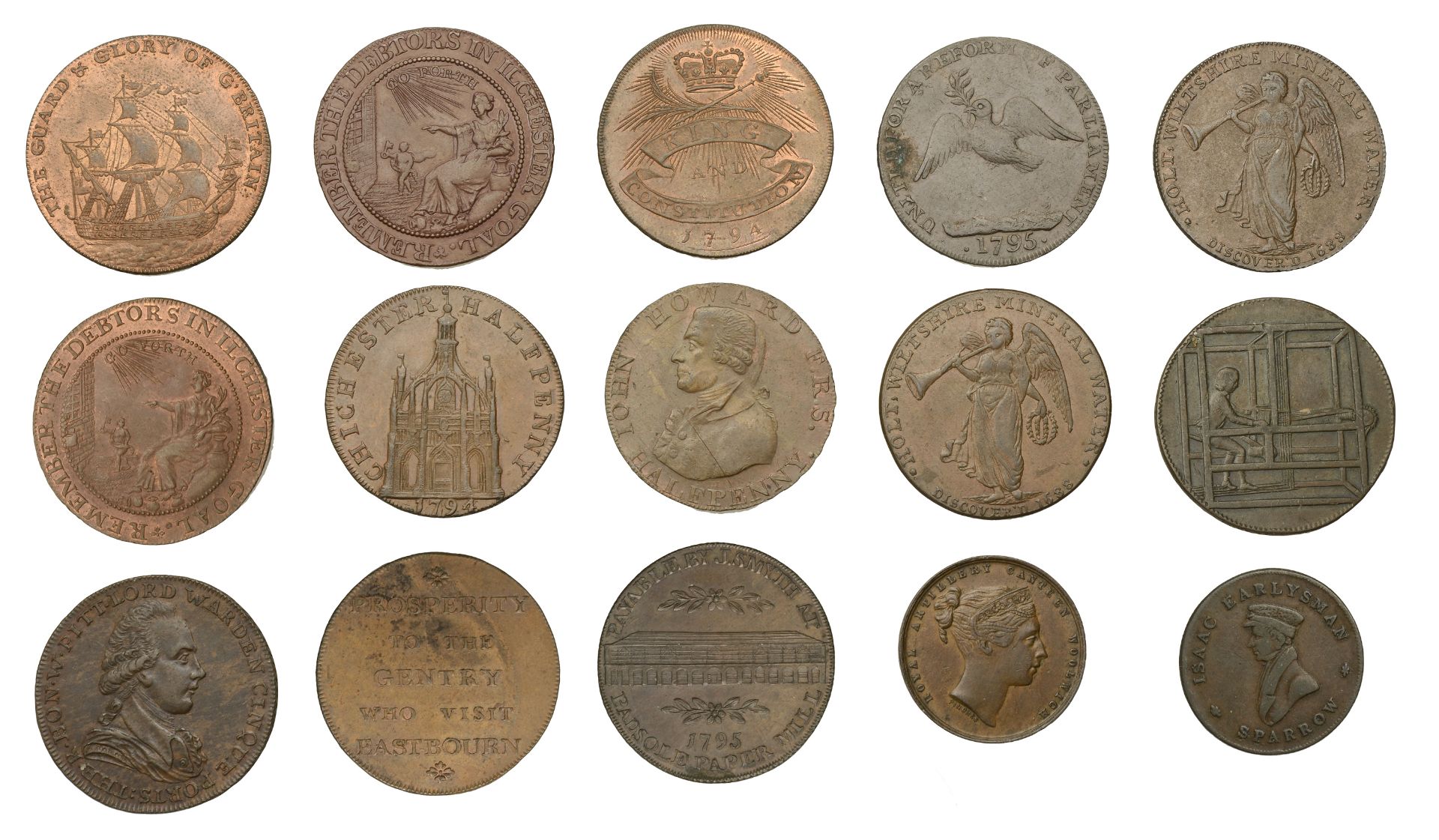 18th Century Tokens, ESSEX, Chelmsford, William Clachar & Co, Halfpenny, 1794, 10.14g/6h (DH...