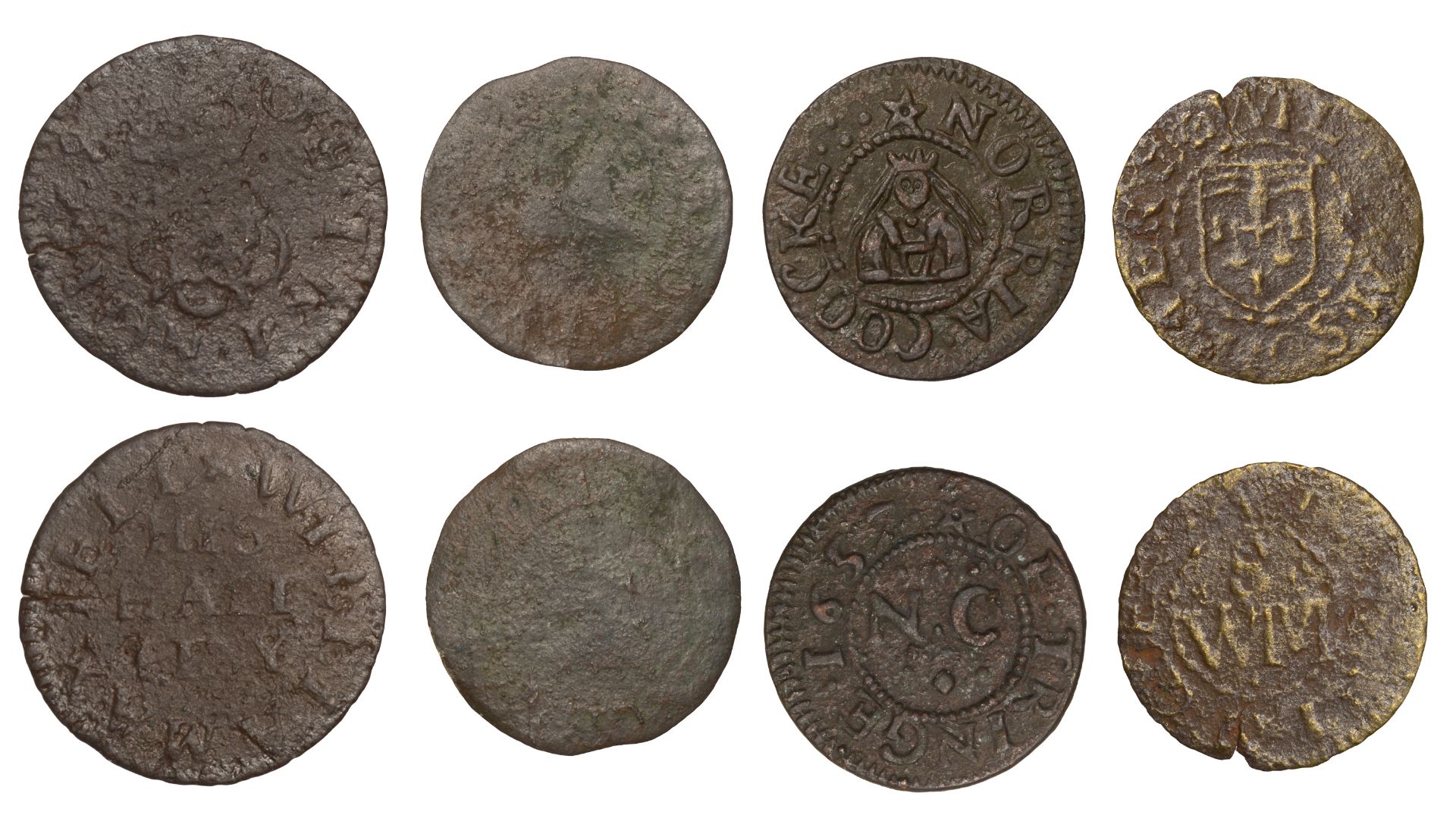 Tring, William Axtell, Halfpenny, 1668, 1.11g/6h (N 2278; BW. 194); Norria Coocke, Farthing,...