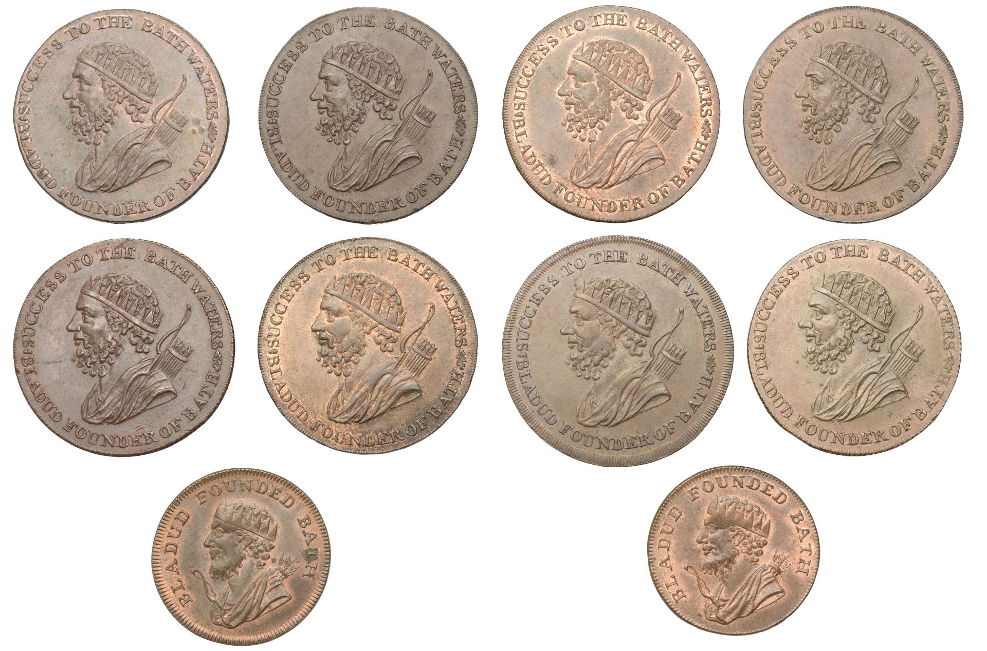 18th Century Tokens, SOMERSET, Bath, Francis Heath, Halfpence (6), 1794, 9.93g/6h (DH 39), 1...