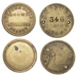 Miscellaneous Tokens and Checks, Co WATERFORD, Waterford, Munster Dining Rooms, brass (2, di...