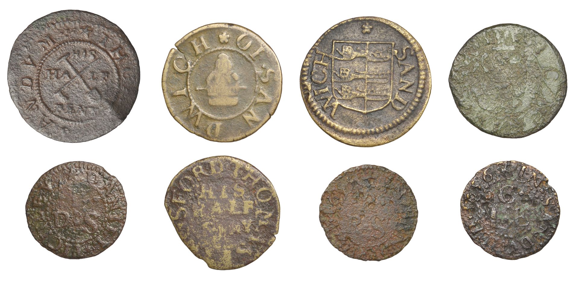 KENT, Sandwich, John Couchman, Farthing, 1656, 0.74g/6h (N â€“; BW. 495); Josepth Doe, Halfpen...