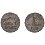 Miscellaneous Tokens and Checks, Co LONDONDERRY, Londonderry, Broadway Bar, copper Farthing,...