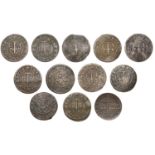 17th Century Tokens, SOMERSET, Bath, City Farthings (12), 1659, 2.05g/3h (DY 4:2; N 3947; BW...