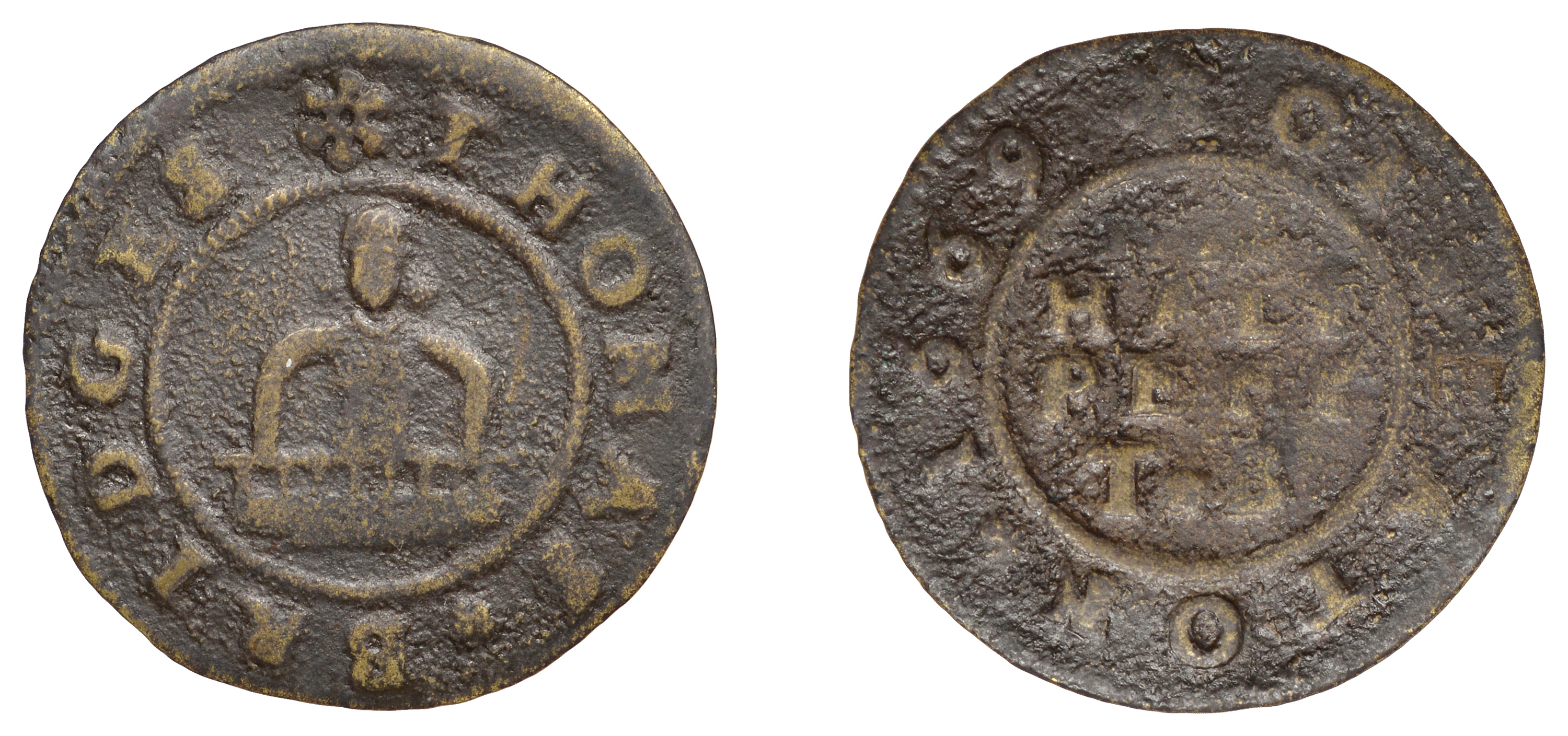 Eaton Bray, Thomas Bridges, Halfpenny, 1669, 1.13g/6h (GO 43A; N 31; D 43A). About fine; the...