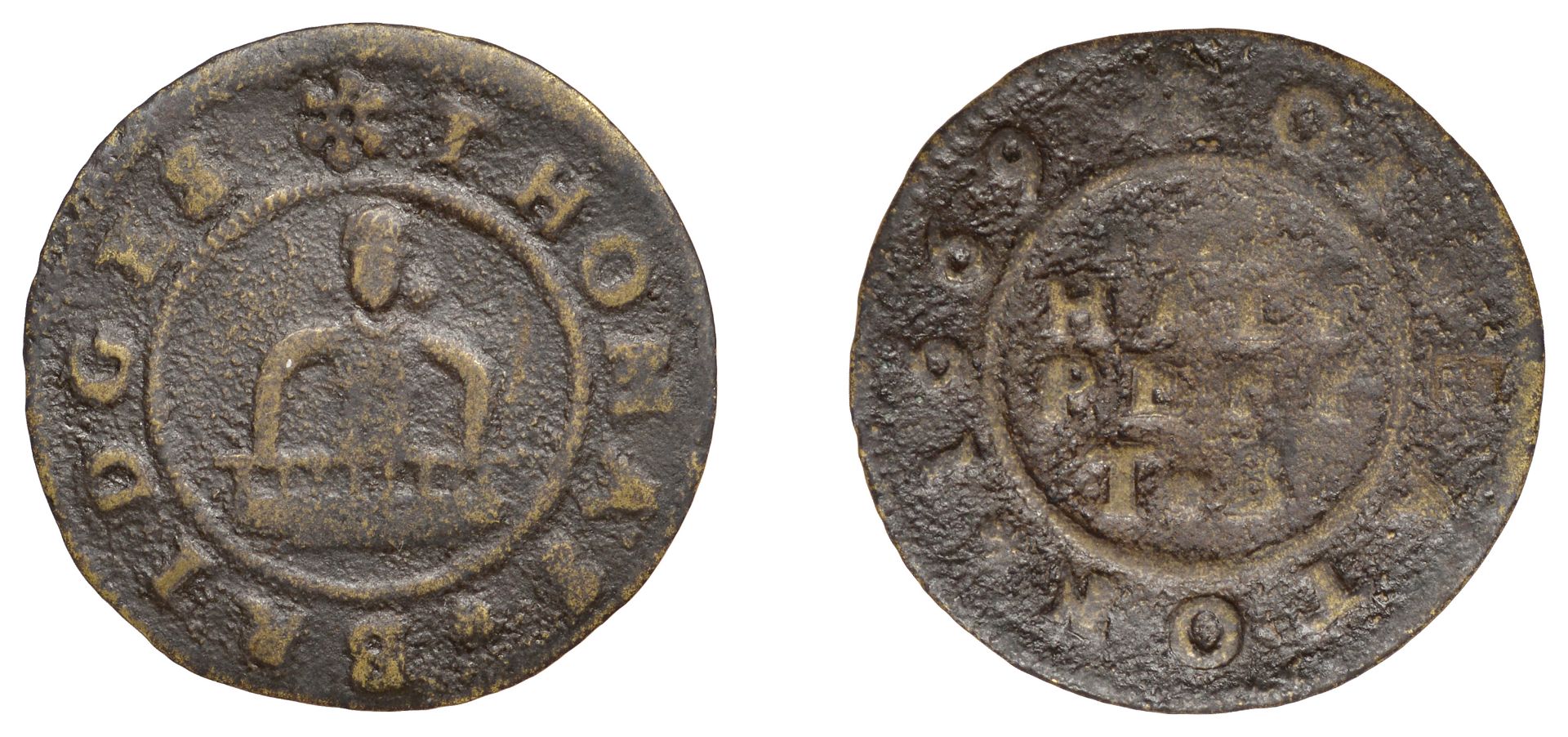 Eaton Bray, Thomas Bridges, Halfpenny, 1669, 1.13g/6h (GO 43A; N 31; D 43A). About fine; the...