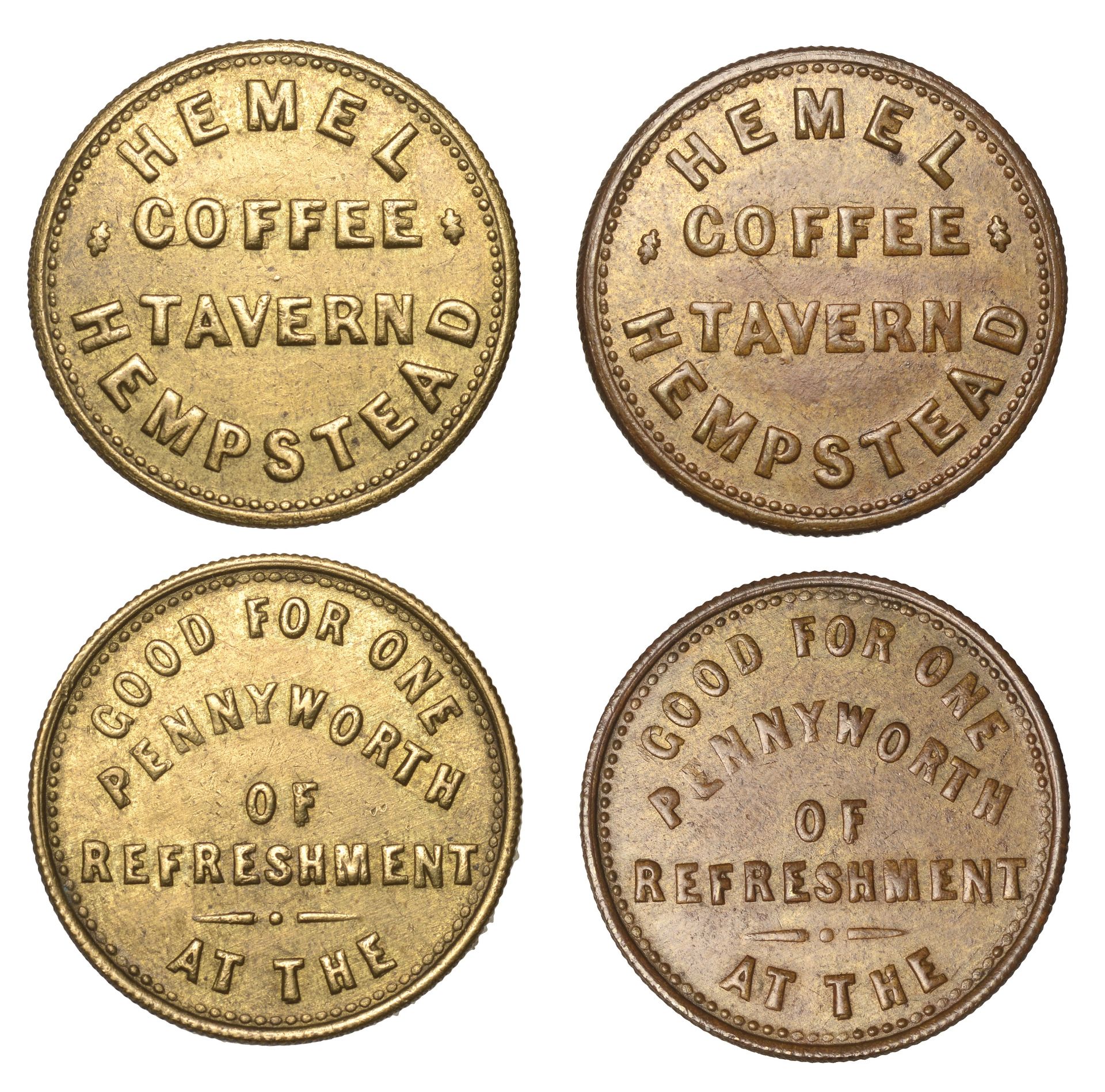 Miscellaneous Tokens and Checks, HERTFORDSHIRE, Hemel Hempstead, Hemel Hempstead Coffee Tave...