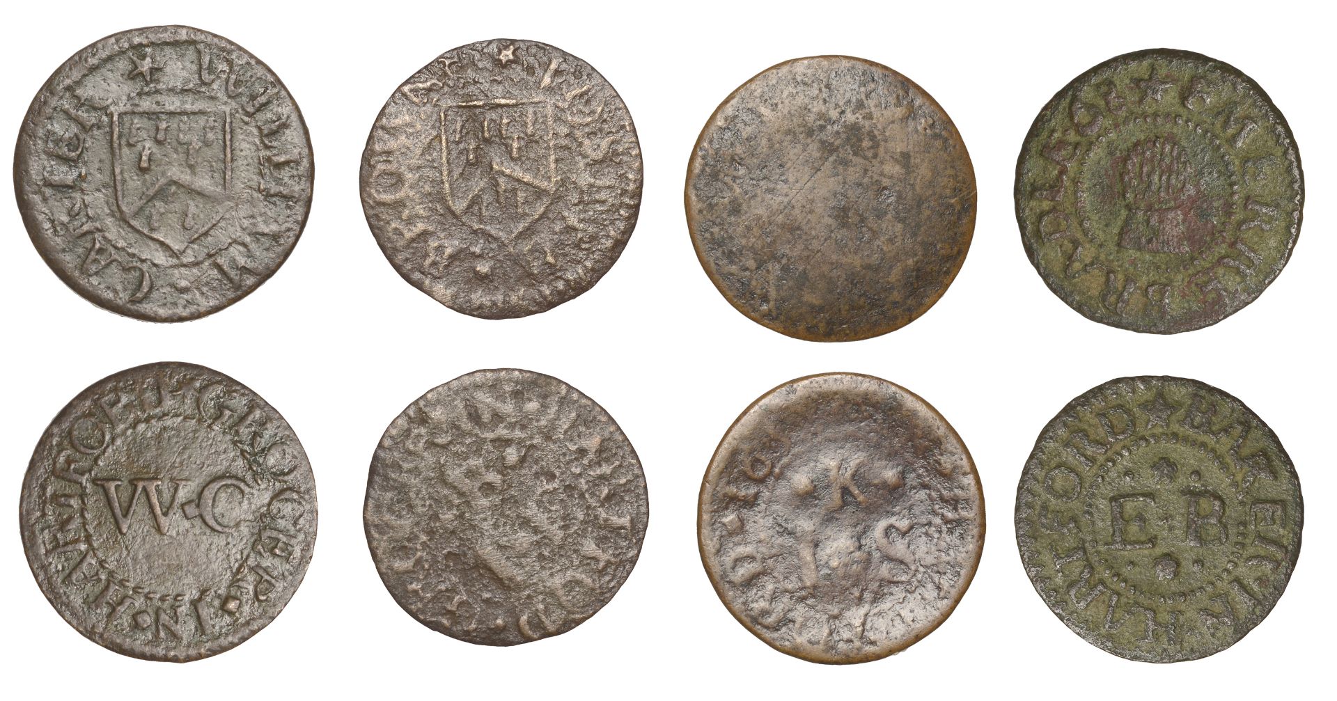 Hertford, Emerre Bradle, Farthing, [16]68, 0.93g/6h (N 2200; BW., 101); Joseph Browne, Farth...