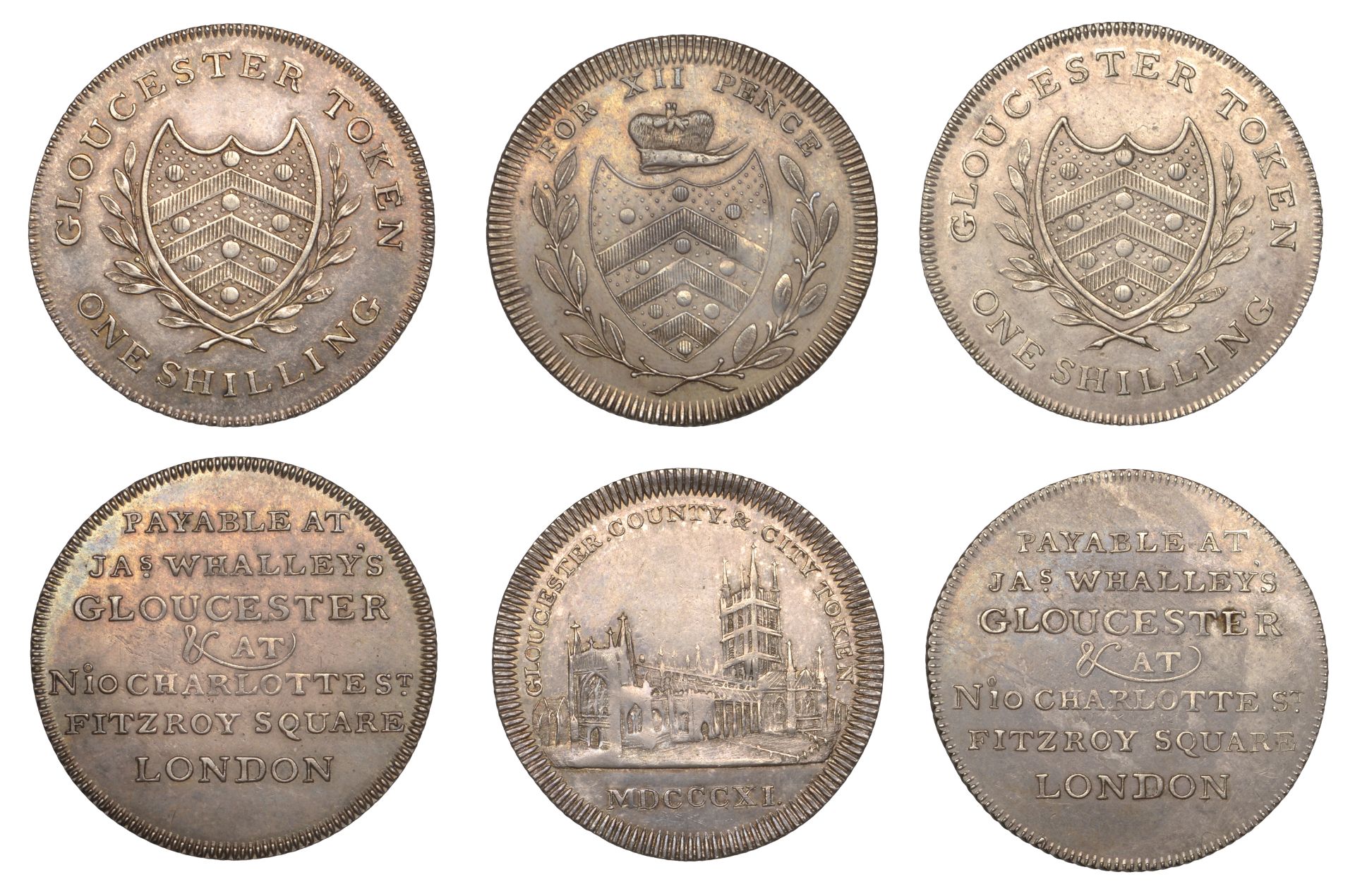 19th Century Tokens, GLOUCESTERSHIRE, Gloucester, James Whalley, Shillings (2), 3.88g/6h (D...
