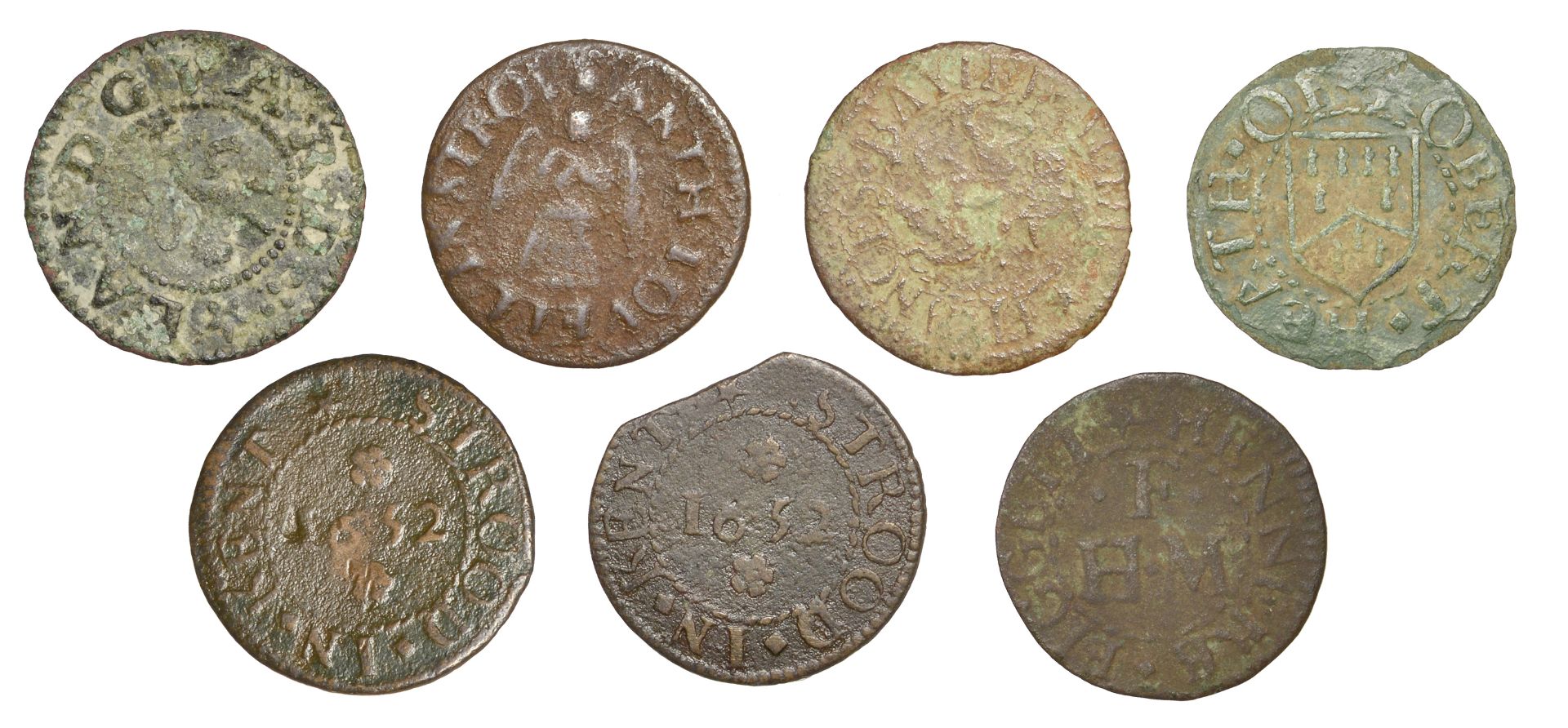 17th Century Tokens, KENT, Ashford, Francis Baylef, Farthing, 0.94g/6h (N 2382; BW. 3), Maid...