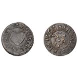 Shenley, John Clarke, Farthing, 1666, 0.77g/12h (N 2266, this piece; BW. 183). Part weak, ot...