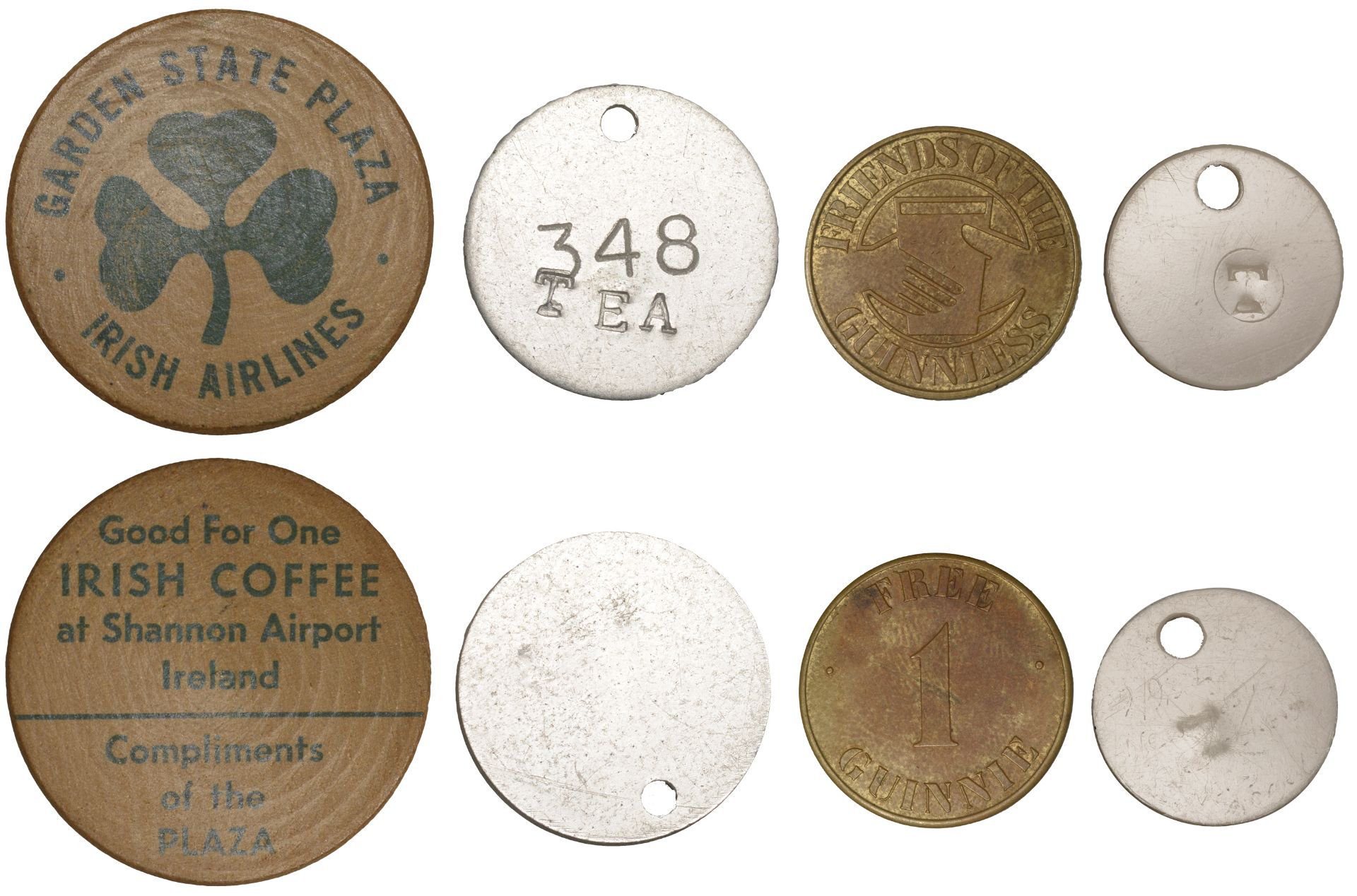 Miscellaneous Tokens and Checks, Co CLARE, Shannon Airport, Garden State Plaza, Irish Airlin...