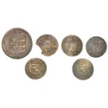 17th Century Tokens, KENT, Deptford, N.D.L. at the kings head, Farthings, 1649 (2), 0.85g/6h...