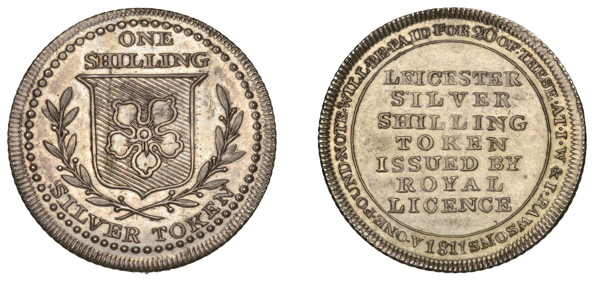 19th Century Tokens, Leicestershire, Leicester, James Rawson & Son, 'Morgan's' Shilling, 181...